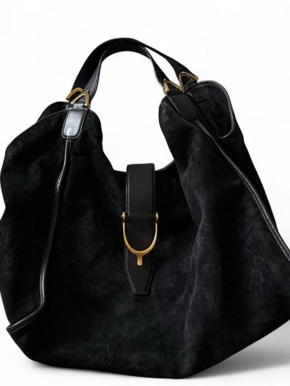 Gucci Stirrup Brocade Hobo Tote Bag